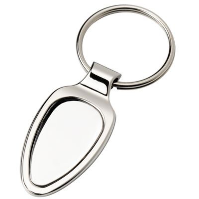 OVAL SILVER CHROME METAL KEYRING