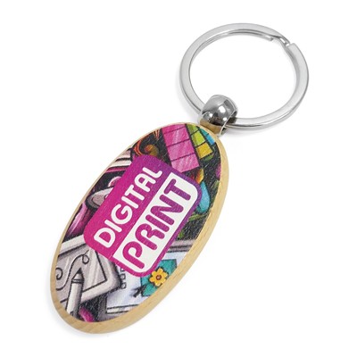 OVAL WOOD KEYRING