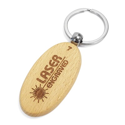 OVAL WOOD KEYRING