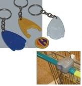 PLASTIC WISHBONE SHAPE TROLLEY CHIP COIN KEYRING