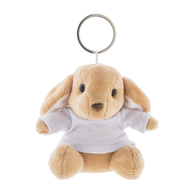 PLUSH BUNNY RABBIT KEYRING in Brown