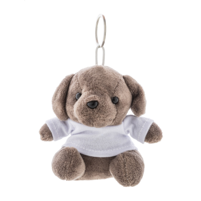 PLUSH DOG KEYRING in Brown