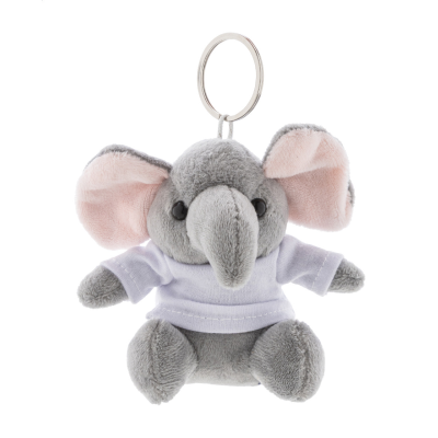 PLUSH ELEPHANT KEYRING in Grey