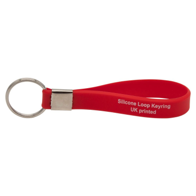PRINTED SILICON LOOP KEYRING (UK STOCK: RED)