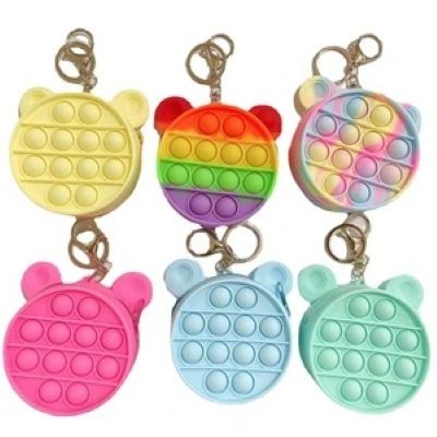 PUSH BUBBLE FIDGET TOY SILICONE WALLET COIN BAG