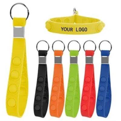PUSH POP STRESS RELIEVER KEYRING CHAIN