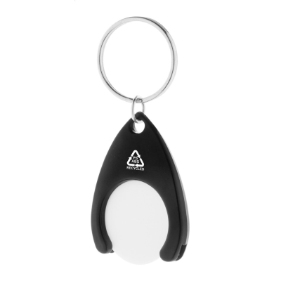 RABS TROLLEY COIN KEYRING in Black