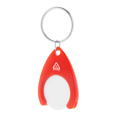 RABS TROLLEY COIN KEYRING in Red