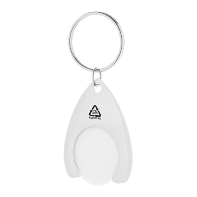 RABS TROLLEY COIN KEYRING in White