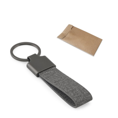 RAVEN RECTANGULAR-SHAPED KEYRING MADE OF METAL AND RECYCLED PET