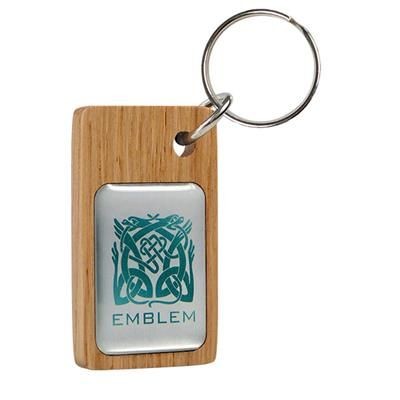 REAL WOOD KEYRING with Domed Metal Insert