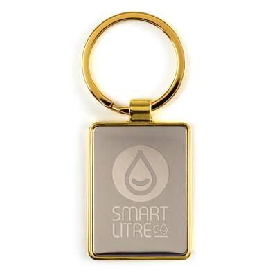RECTANGULAR GOLD KEYRING