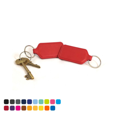 RECTANGULAR KEYRING FOB in Soft Touch Vegan Torino PU