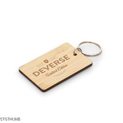 RECTANGULAR WOOD KEYRING
