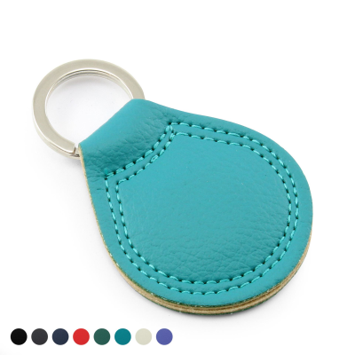 RECYCLED ELEATHER TEAR DROP KEYRING FOB in a Choice of 8 Colours