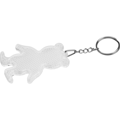 REFLECTING BEAR KEYRING in White 