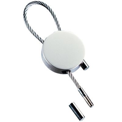 ROUND CABLE KEYRING in Matt Silver Metal Finish