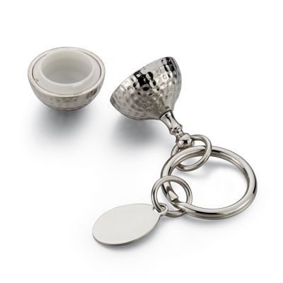 ROUND GOLF METAL KEYRING in Silver