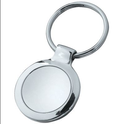 ROUND METAL KEYRING in Shiny & Satin Silver