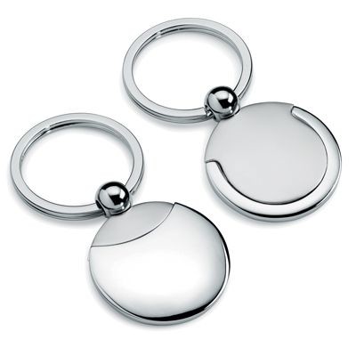 ROUND METAL KEYRING in Silver