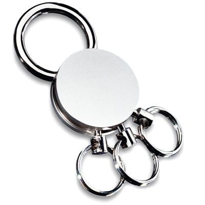 ROUND MULTI KEYRING in Silver Metal with Clip
