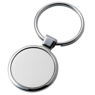 ROUND SILVER CHROME METAL KEYRING