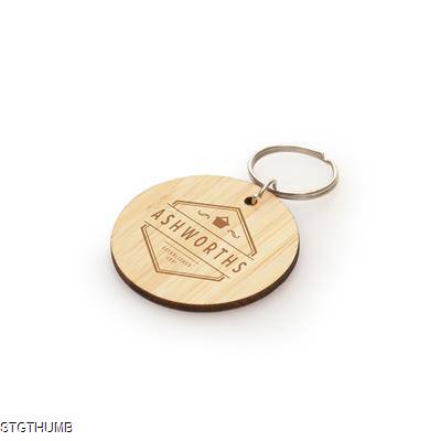 ROUND WOOD KEYRING