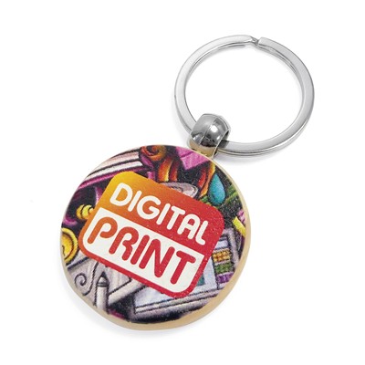 ROUND WOOD KEYRING