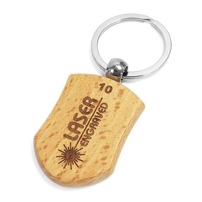 SHIELD WOOD KEYRING