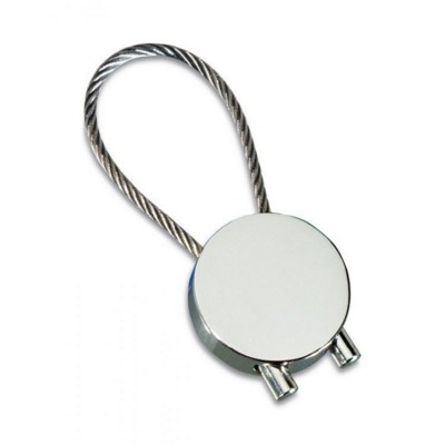 SHINY SILVER CHROME METAL KEYRING