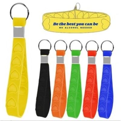 SILICONE POP BUBBLES FIDGET WRIST STRAP KEYRING CHAIN - PROMOTIONAL CORPORATE GIFT