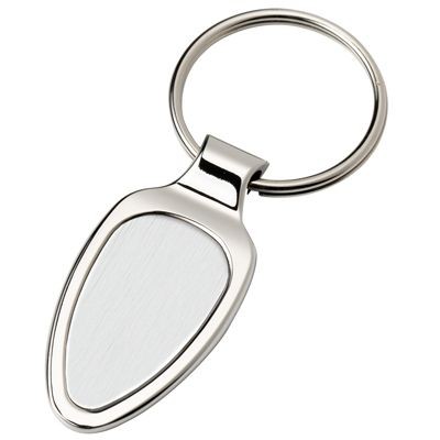 SILVER METAL KEYRING with Aluminium Silver Metal Plate Insert