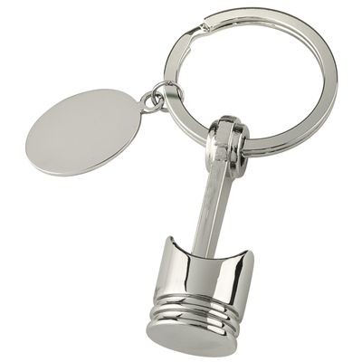 SILVER METAL PISTON KEYRING