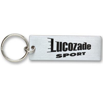SILVER STAINLESS STEEL METAL KEYRING with Embossed Logo
