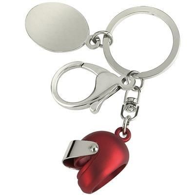 SMALL MOTOR BICYCLE HELMET KEYRING in Red