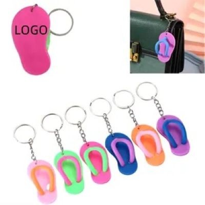 SOFT PVC FLIP FLOPS KEYRING CHAIN