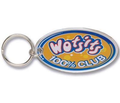 STAINLESS STEEL METAL OVAL KEYRING