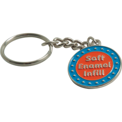 STAMPED IRON SOFT ENAMEL KEYRING (60MM)