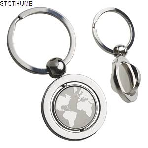 SWIVEL GLOBE KEY RING