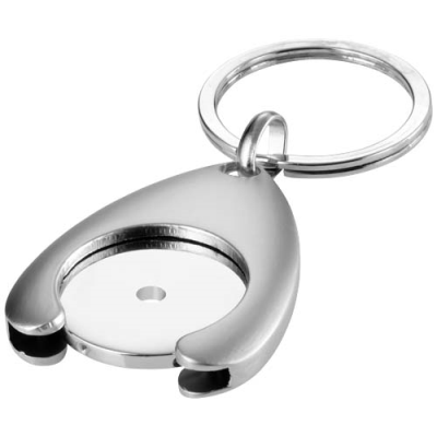 TROLLEY COIN HOLDER KEYRING CHAIN in Silver