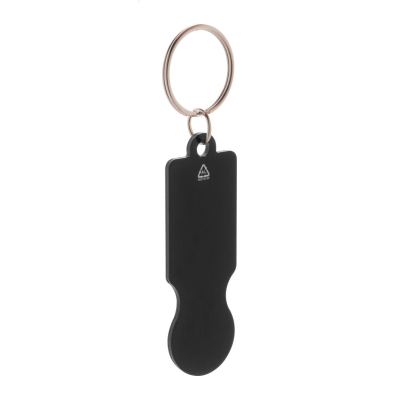 TROLLEY COIN KEYRING in Black