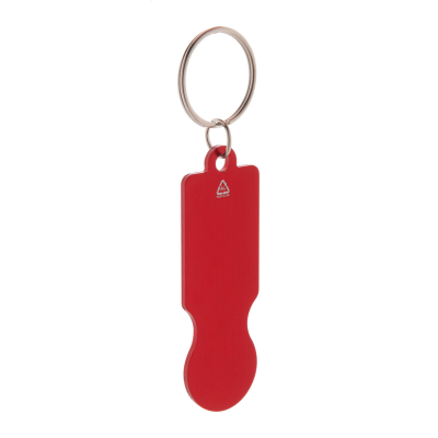 TROLLEY COIN KEYRING in Red