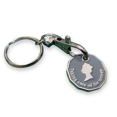 TROLLEY COIN KEYRING (STAMPED IRON SOFT ENAMEL INFILL)