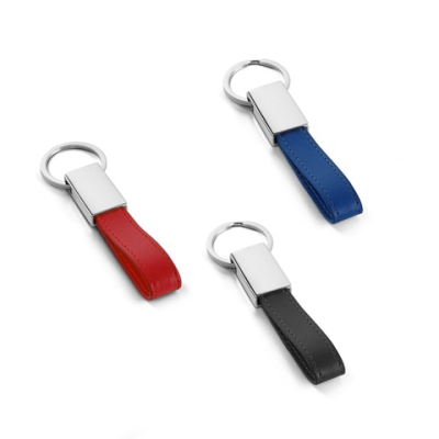 WATOH ROUND METAL AND PU KEYRING