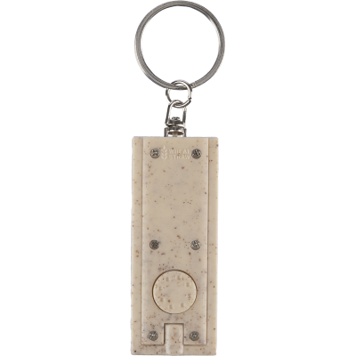 WHEAT STRAW KEYRING in Brown