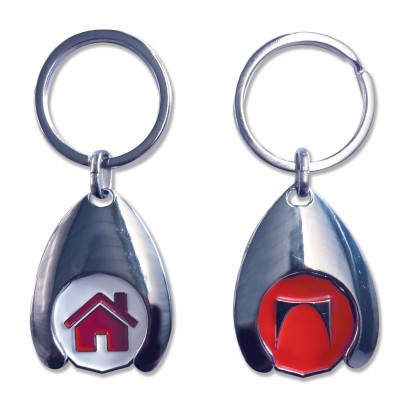 WISHBONE TROLLEY COIN KEYRING - ENAMELLED