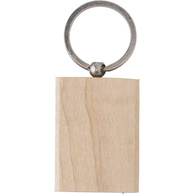 WOOD KEYRING in Brown