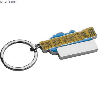 YOU ARE BEAUTIFUL KEYRING in Light Blue