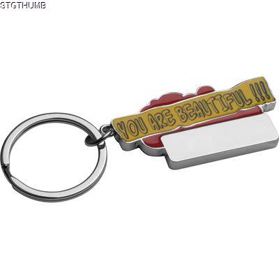 YOU ARE BEAUTIFUL KEYRING in Red
