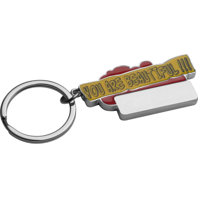YOU ARE BEAUTIFUL KEYRING in Red
